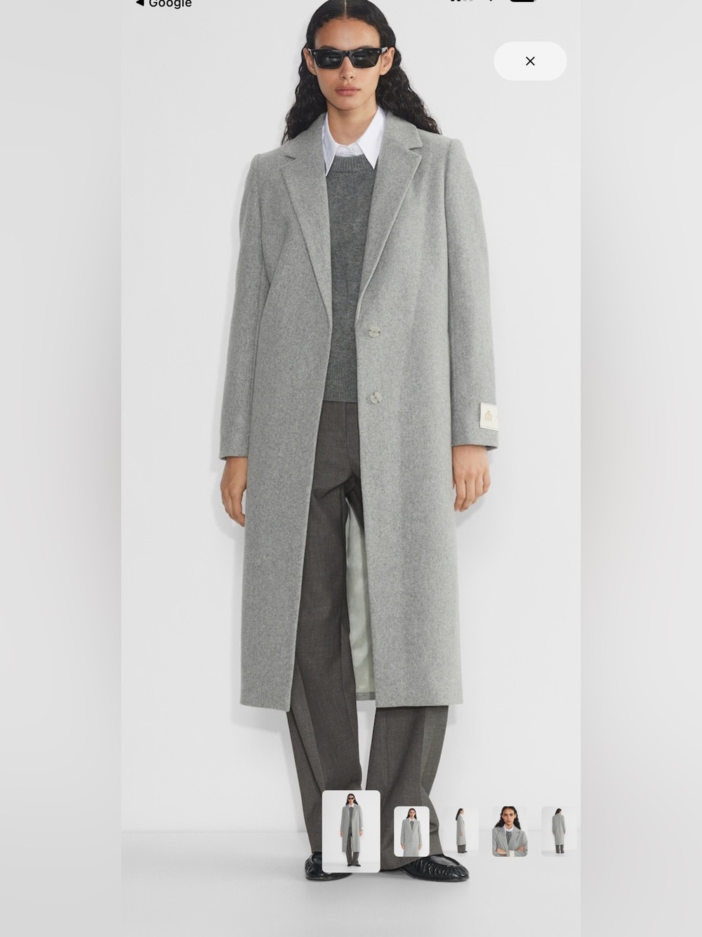 Aritzia Babaton Estate Coat Heather Light Gray 100% Wool